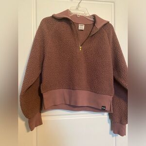Mauve half zip collared sherpa sweatshirt from PINK